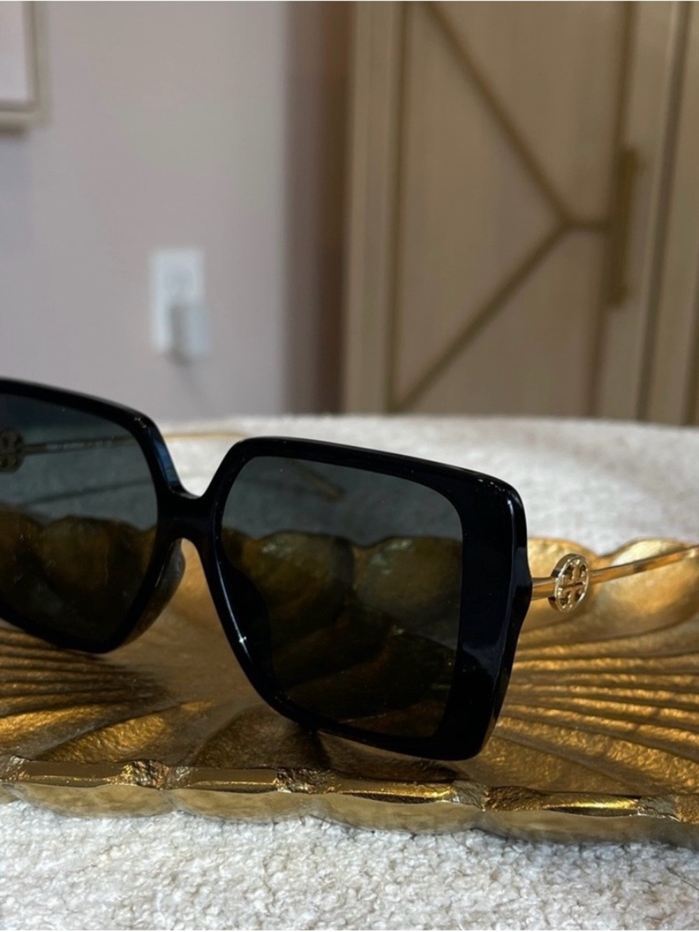 Tory Burch Black Sunglasses with Gold Temples